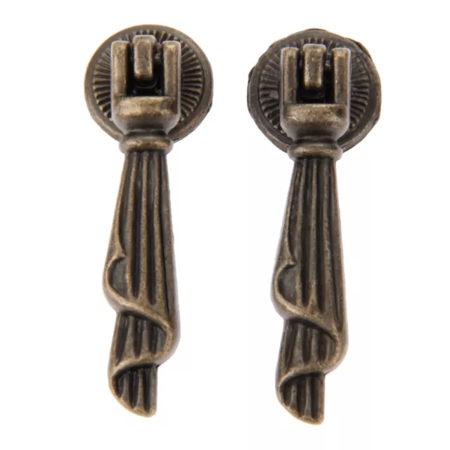 2x Classic Furniture Door Knobs Cabinet Dresser Cupboard Drawer Drop Pull Handle
