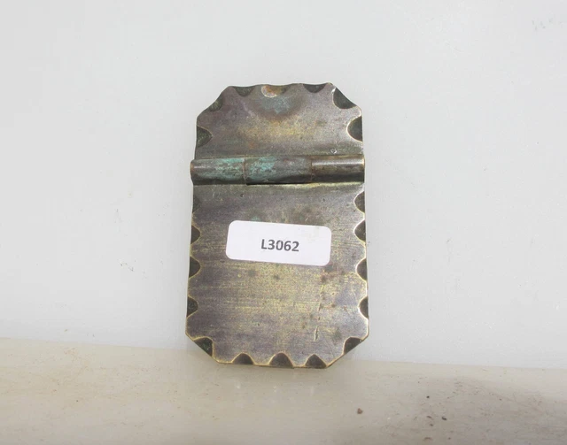 Victorian Brass Keyhole Cover Escutcheon Plate Old Safe Antique