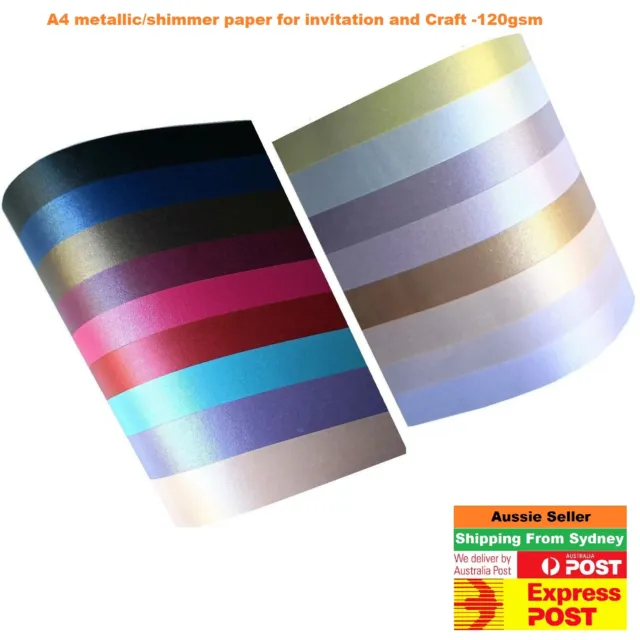 Gold Paper 20 x A4 metallic/shimmer paper for invitation and Craft -120gsm