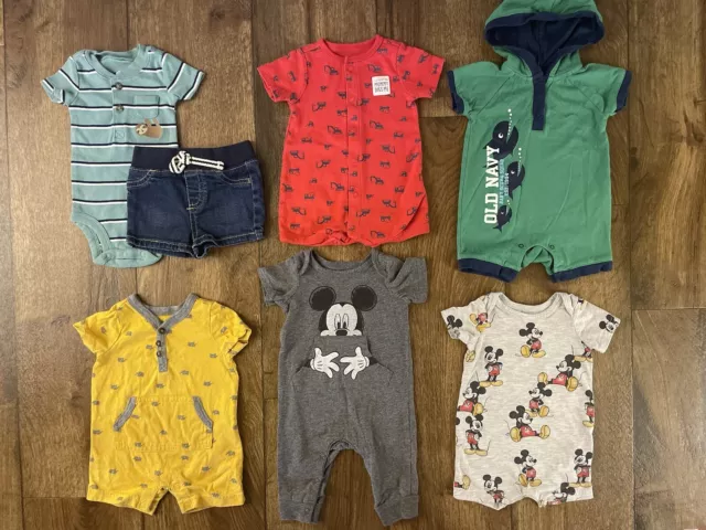 Baby Boy 0/3 3 Mo Outfits Rompers Clothes Lot Bundle One PC Mickey Mouse Carters