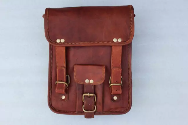 Neuf Hommes & Femme Authentique Vintage Marron Sac Bandoulière Cuir Sacoche