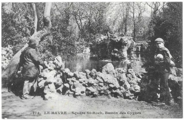 LE HAVRE 76 Square St-Roch Bassin des Cygnes CPA animée non circulée ~1910
