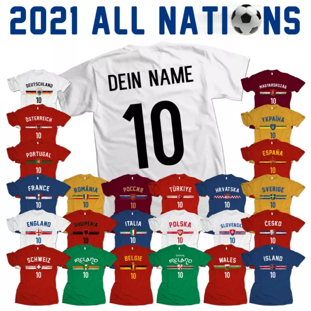 WM 2022 Weltmeisterschaft Fußball Fan Trikot T-Shirt Name & Zahl