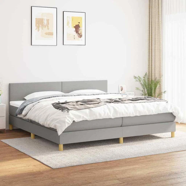 Lit à Sommier et Matelas Tissu Meuble de Chambre à Coucher Multi-modèle vidaXL