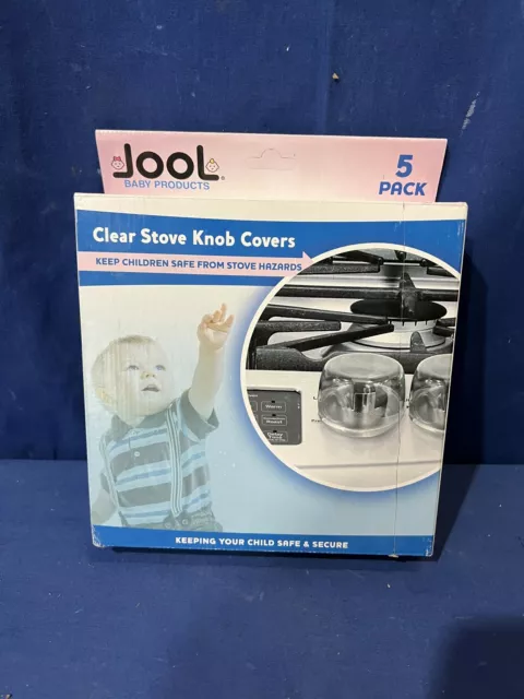 Clear Stove Knob Covers (5 Pack) Large Universal Child Safety Guards Jool Baby