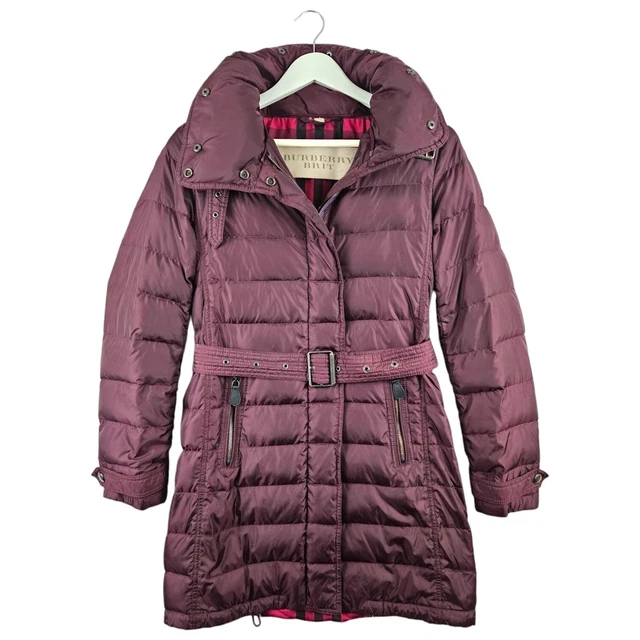 Burberry Brit Womens Purple Down Winter Puffer Coat Size Small S