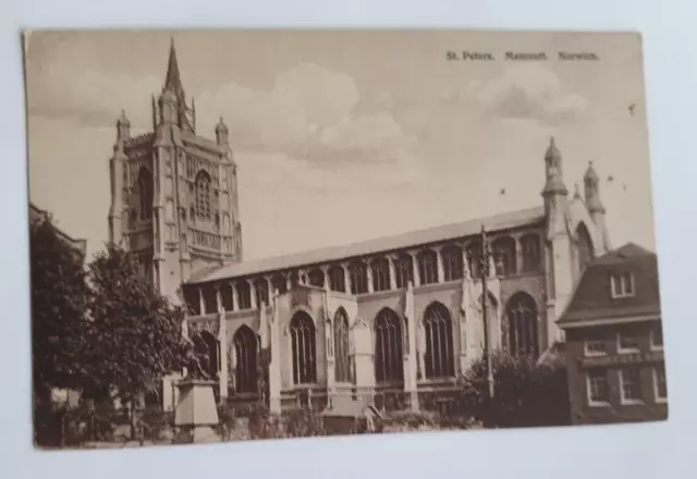 Unposted Vintage B&W Postcard - St Peters, Mancroft, Norwich (b)
