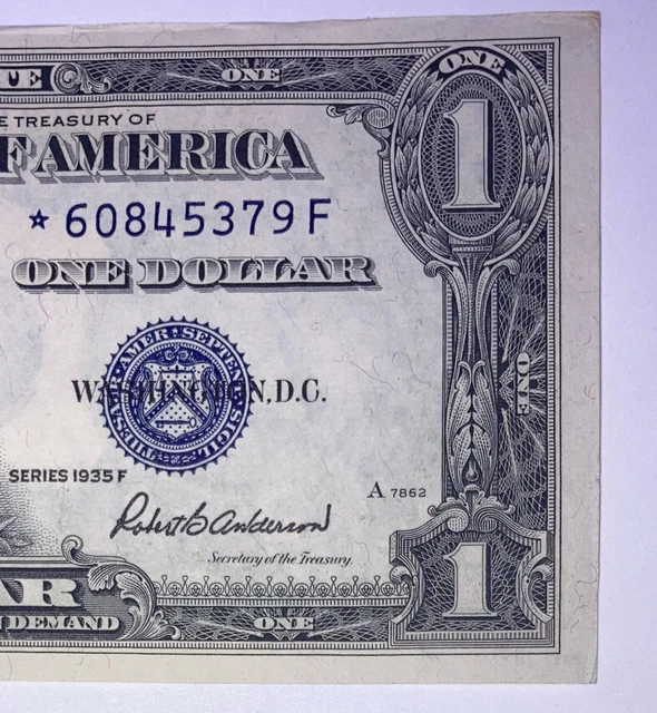 1935 ($1) One Dollar Star Note Blue Seal Silver Certificate