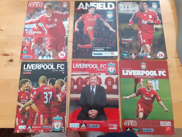 LIVERPOOL V EVERTON 2008 to 2013  6 Programmes £2.50  PicClick UK