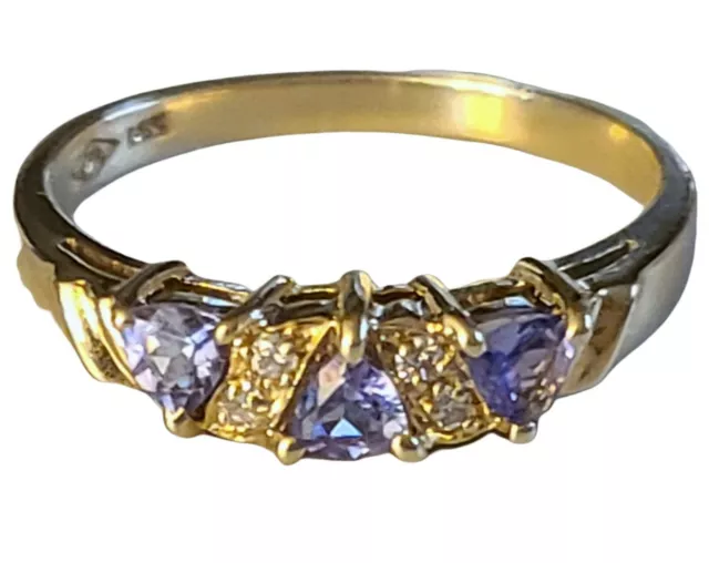 Tanzanite and Diamond Ring 14K Gold