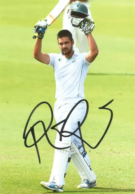 SOUTH AFRICA CRICKET: RILEE ROSSOUW SIGNED 6x4 ACTION PHOTO+COA