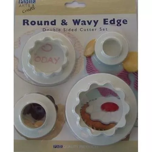 PME Round & Wavy Edge double sided cutter set sugarcraft Plaque