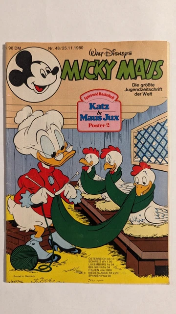 Micky Maus Heft 1980 Nr. 48 Z1-2 mit Beilage und Schnipp
