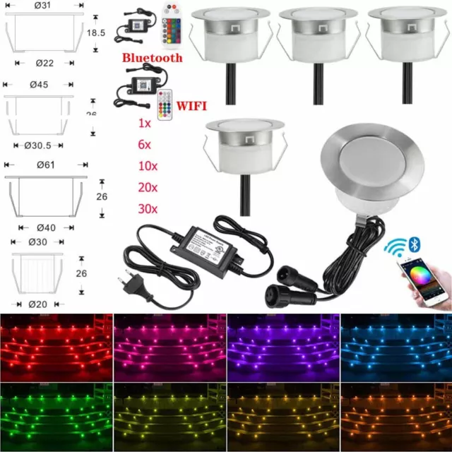 RGB/RGBW Terrassen Einbaustrahler LED Einbaustrahler IP67  Bodeneinbauleuchten