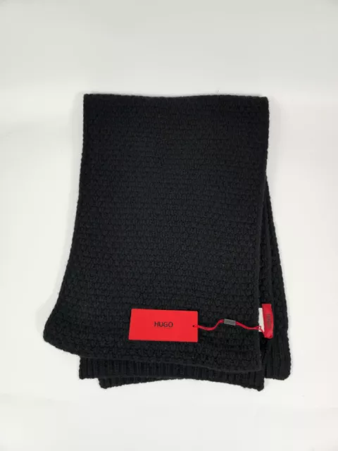 Luxurious Hugo Boss Black 100% Virgin Wool Scarf - New with Tags, Unisex