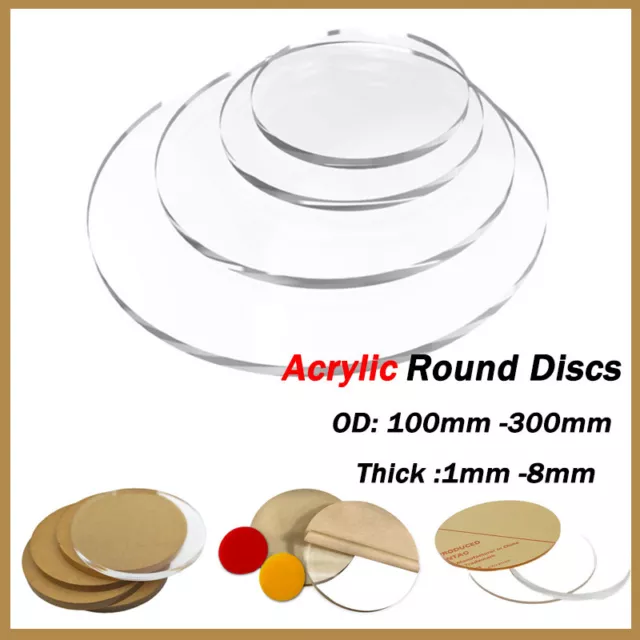 Clear Acrylic Plastic Round Discs Circle Perspex Sheet Transparent Laser Cut