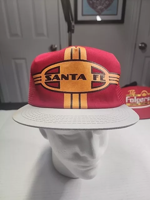 Vintage SANTA FE Railroad K Products Mesh SnapBack Hat  Made In USA