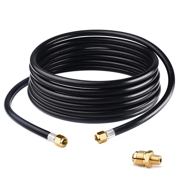 20FT RV QUICK Connect Propane Hose w/ 3/8" Female Flare for Gas BBQ