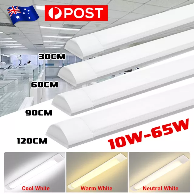 LED Slim Ceiling Batten Tube Light 30CM 60CM 90CM 120CM & GPO Wall Light Switch