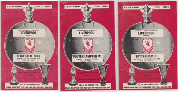 Liverpool Home Programmes 1974/75 - Complete Set of League & Cups (x27)