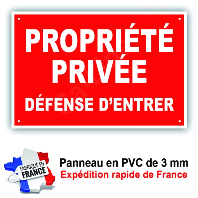 Propriété privée protection plaque maison surveillance défensed'entrerPanneauRAY