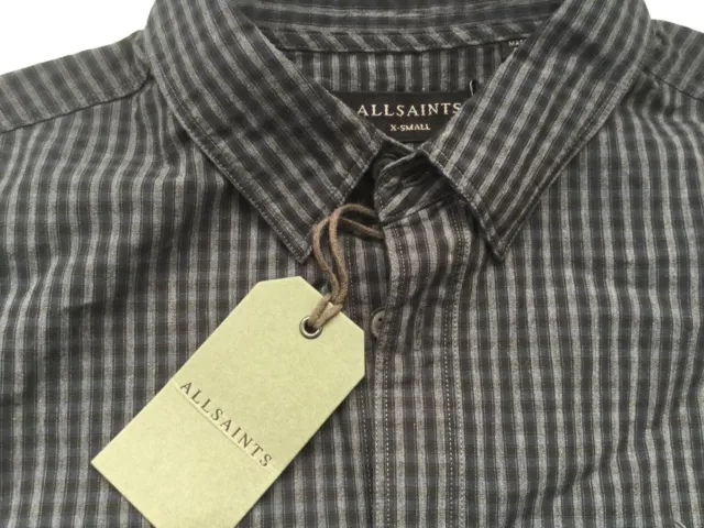 BNWT 100% Auth AllSaints, Mens Luxury Coleville Slim Fit Checked Shirt. XS