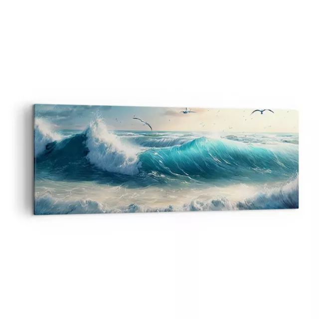 Quadro su Tela 140x50cm Mare Onde Mare Stampe Immagini Quadri Moderni Murale