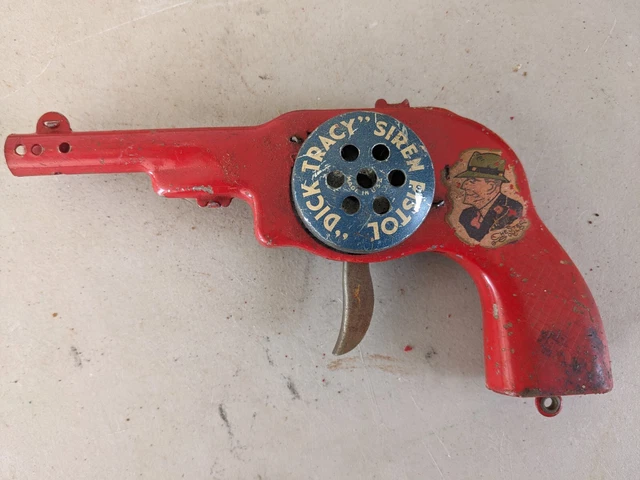 VINTAGE 1930S MARX Dick Tracy Siren Police Pistol & Diecast Toy Cap Gun