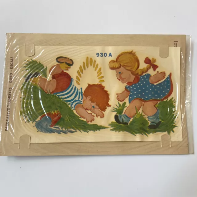 Calcomanías Jack and Jill Duro 930A de colección niños niños afuera jugando