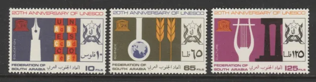 South Arabian Federation 1966 UNESCO set SG 27-29 Mnh.