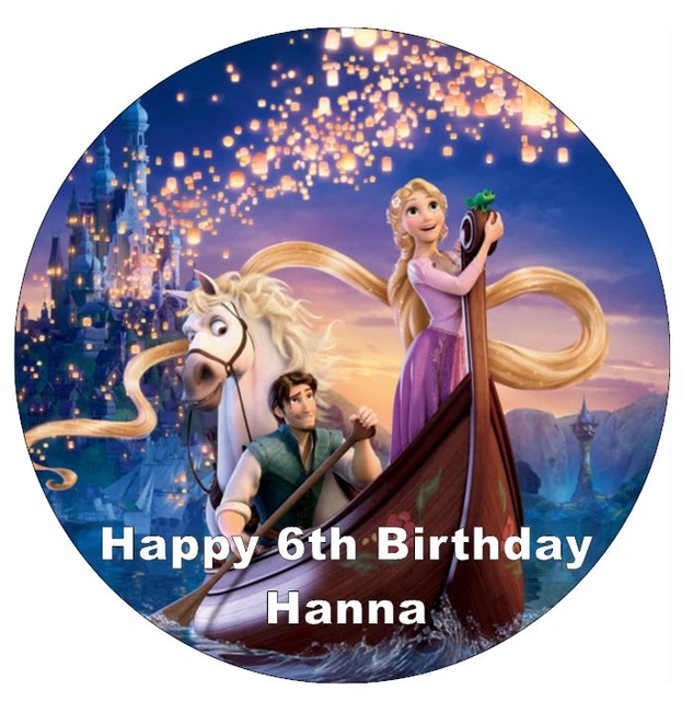 RAPUNZEL TANGLED DISNEY Personalised Cake Topper Edible Wafer Paper 7.5 ...