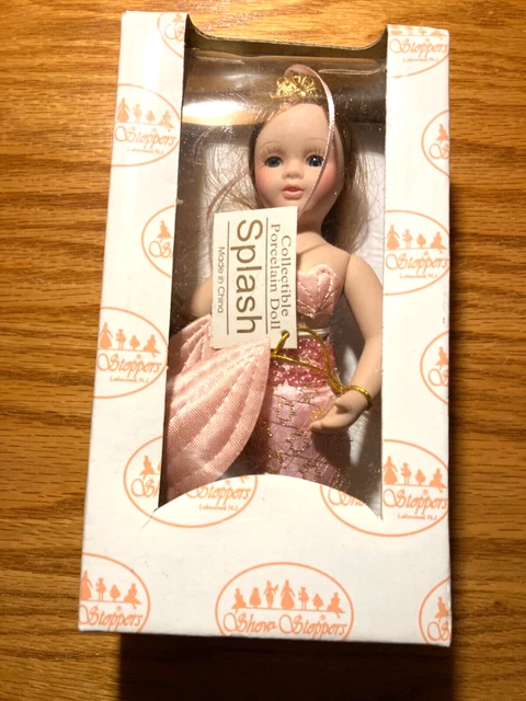 Vintage  Show Stoppers 6 Inch Porcelain Ornament Doll Splash Mermaid Rare Nib