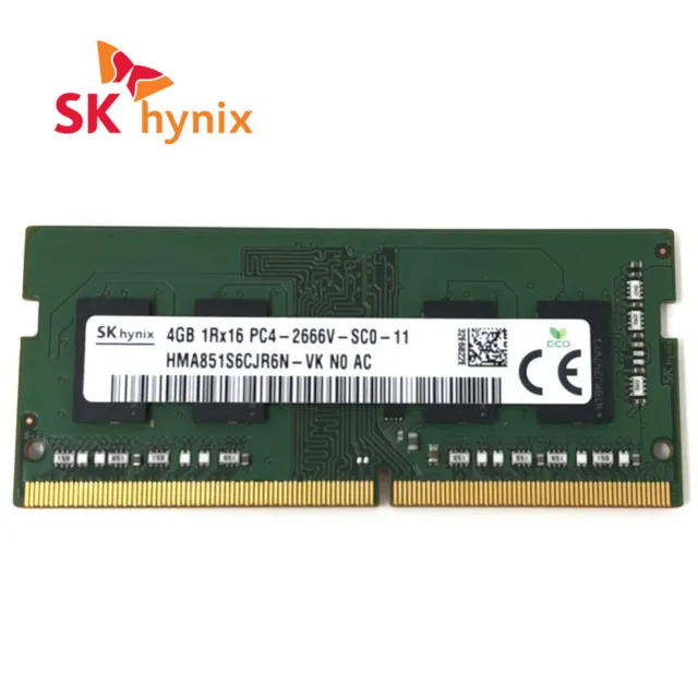 SK hynix 4GB DDR4 2666MHz CL22 ~ SO-DIMM PC4-21300 für Notebook, Laptop