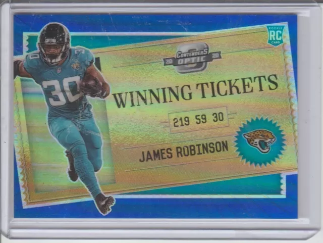 James Robinson 2020 Panini Contenders Optic BLUE WINNING TICKET /99 RC ROOKIE