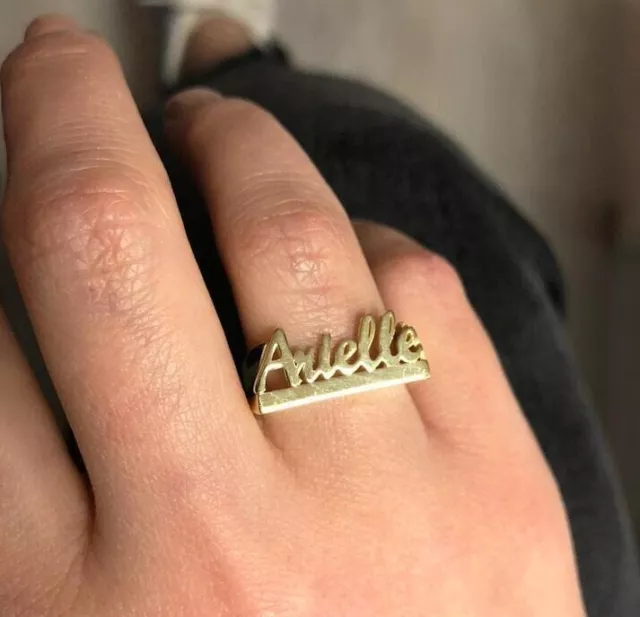 Custom Name Ring Personalized Ring Gold Plated Personalized Name Ring Jewelry