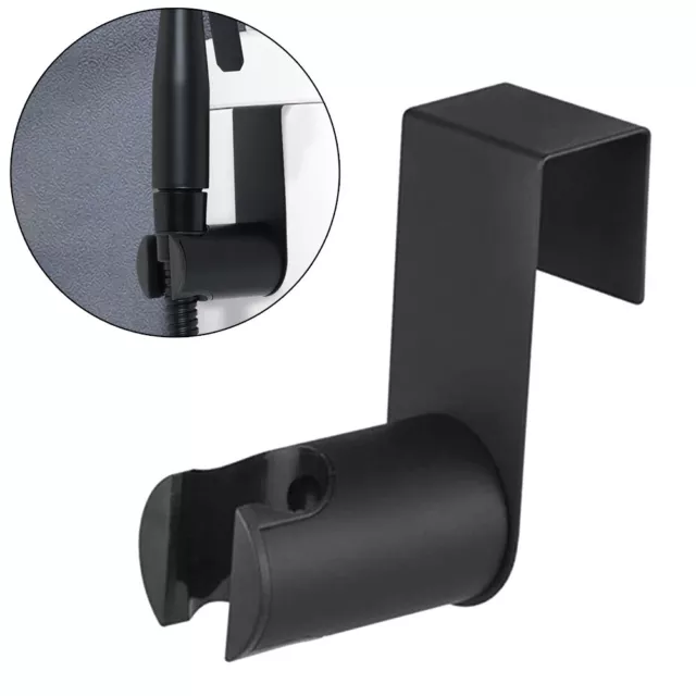 Convenient Wall/Tank Mounted Black Bidet Sprayer Holder with Strong Hook