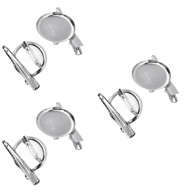 3x broche de hallazgos pin redondo espalda broche de plata en blanco