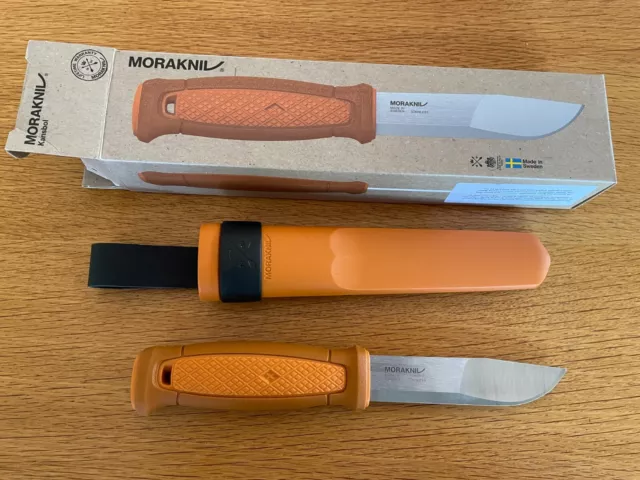 Morakniv Kansbol Utility Knife Fixed 4.3" 12C27 Blade, Burnt Orange TPE Handle