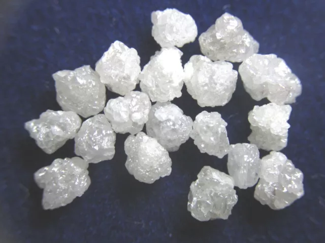 3.40+ ct lot 5.0-6.0 MM rare naturel gris blanc non coupé diamant brut brut nr