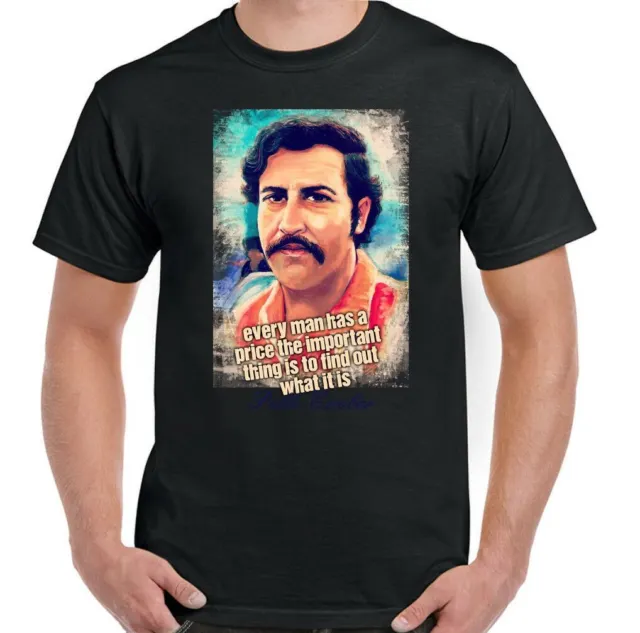 T-shirt Pablo Escobar da uomo divertente spettacolo televisivo narcos cartello droga cocaina top a prezzo