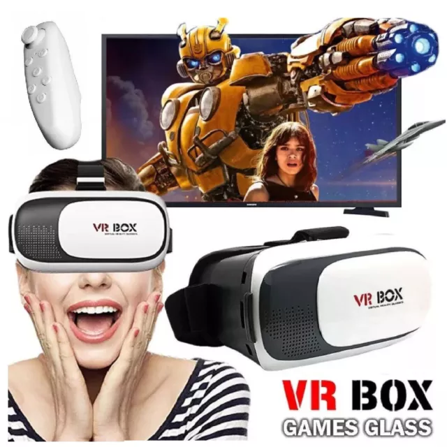 3D Virtual Reality Headset For Android lOS lPhone VR Box With Goggle Glasses AU