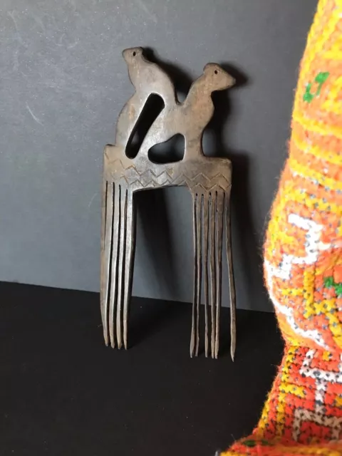 Old Batik Hand Carved Black Buffalo Horn Comb …beautiful collection item