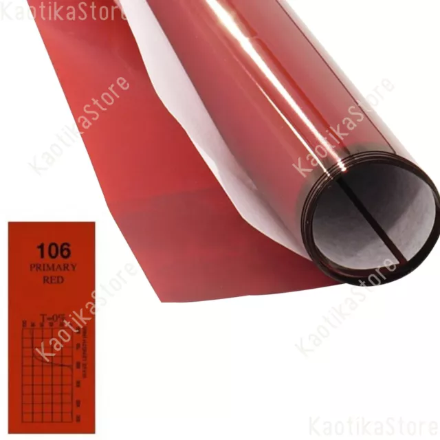 FOGLIO 122x50 CM GELATINA colore ROSSO primario plastica sagomabile fari luci dj