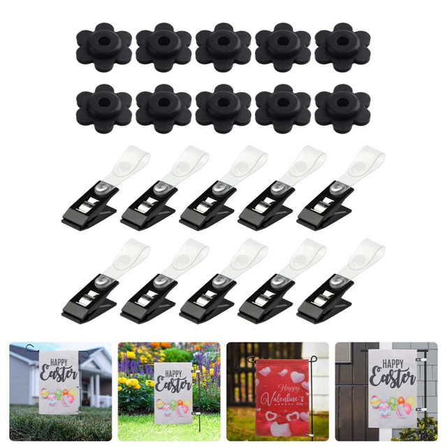 1 de Coupe-vent Jardin Drapeau Clip Jardin Drapeau Bouchons