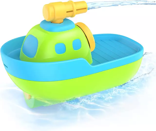 Bath Toy, Automatic Water Spray Squirt Boat, Battery Operated Sprinkler Bathtub