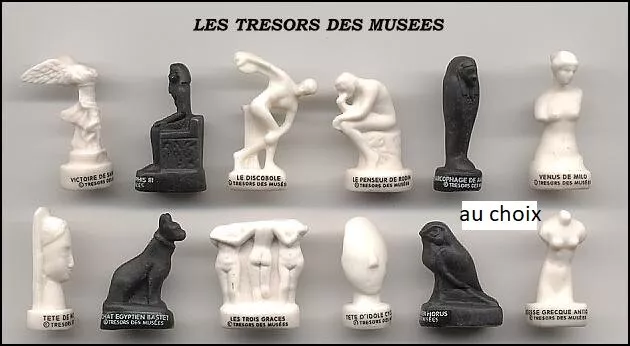 RARE 2000 LES TRESORS DES MUSEES FEVE CERAMIQUE 3D 27/37 mm de hauteur au choix