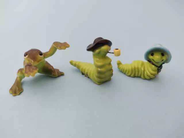 Hagen Renaker Miniature Ceramic Figures - Frog & Caterpillars