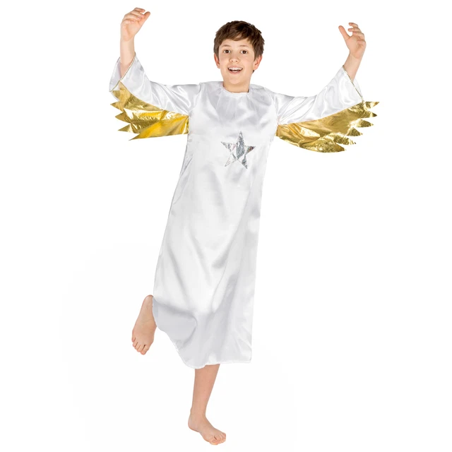 COSTUME DA BAMBINO Spiritoso monello Angelo celeste natale aureola  carnevale nuo EUR 24,95 - PicClick IT