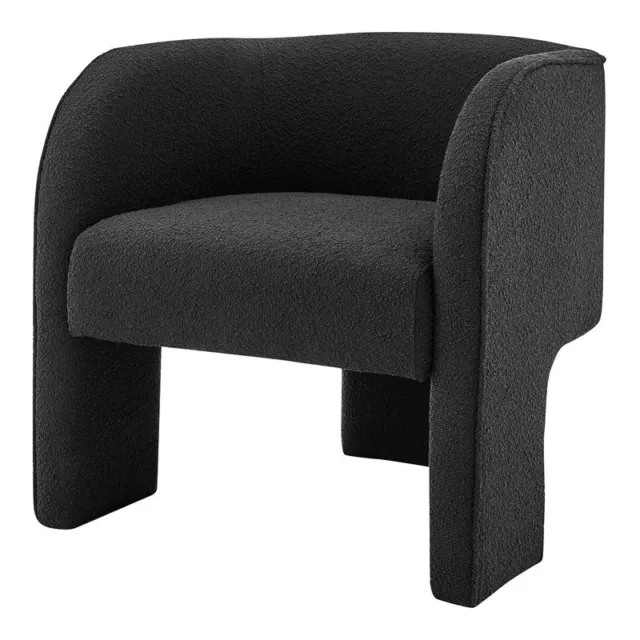 New Pacific Direct Matteo 18" Fabric Plywood Accent Arm Chair in Black