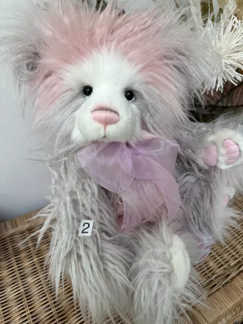 Miranda 2 Charlie Bears Plush Collectable 50cm  Pink & Grey Teddy Bear